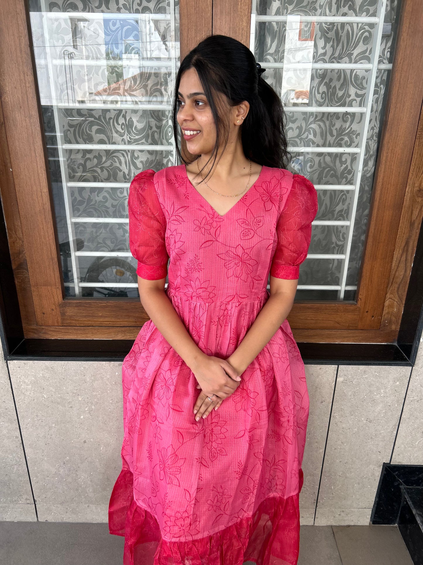 Red floral Maxi