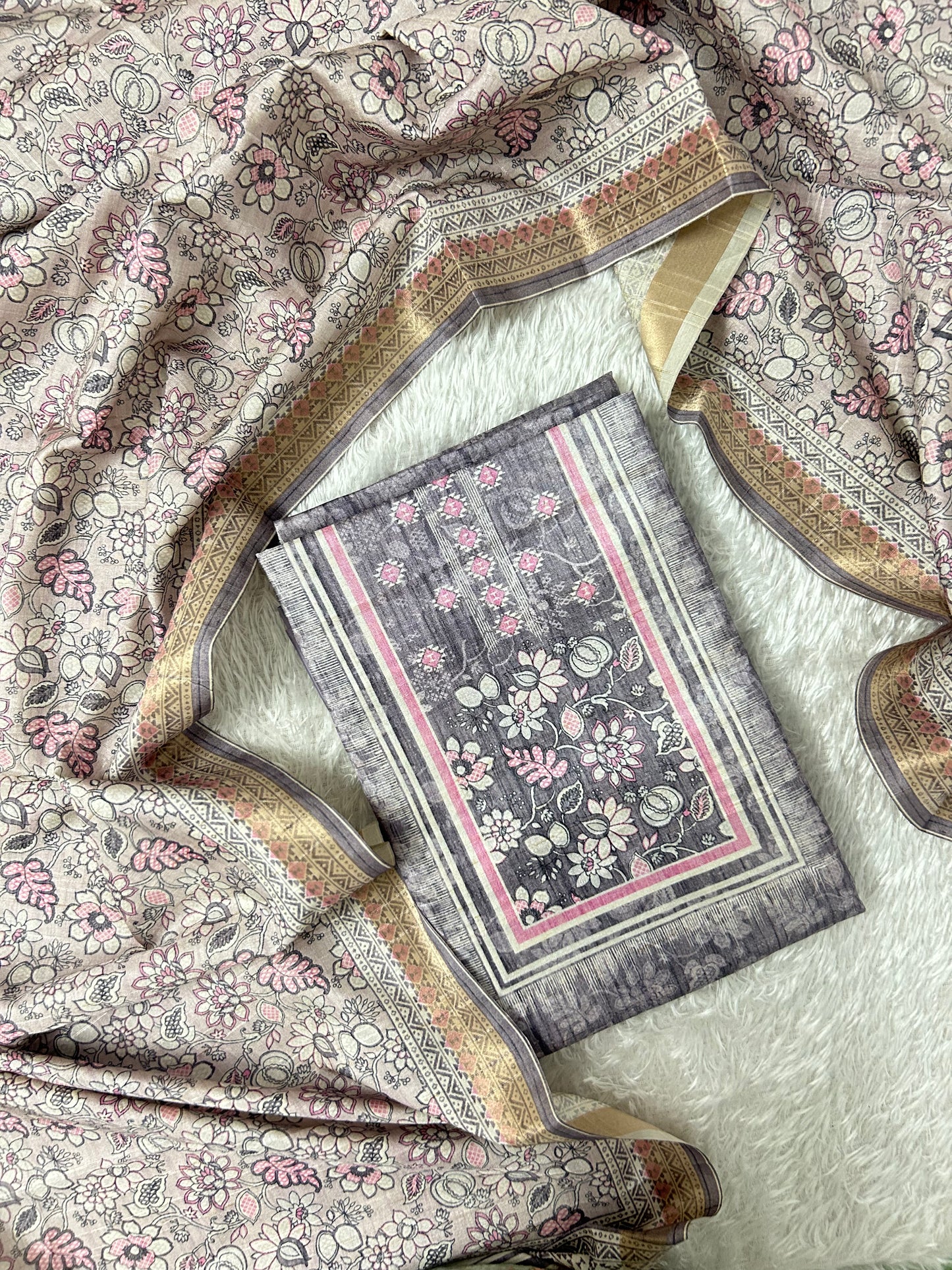 Semi Tussar Salwar Material