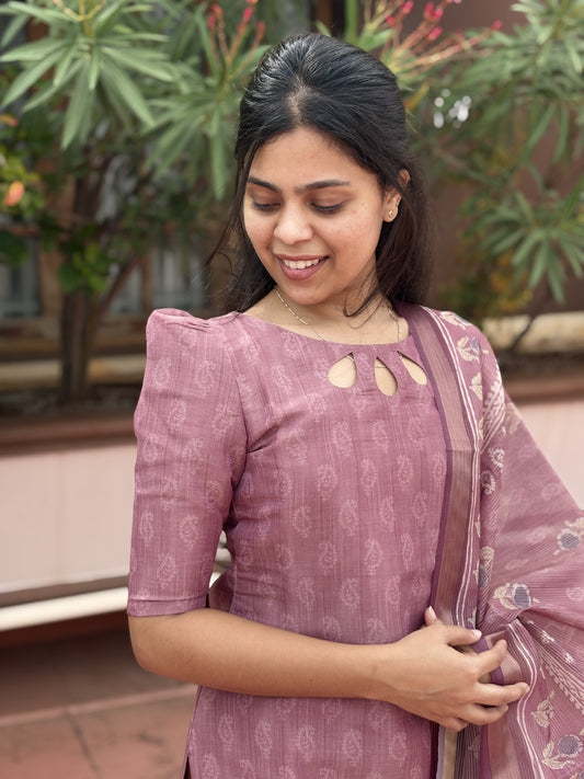 Tissue Chanderi Silk Kurti with Duppatta