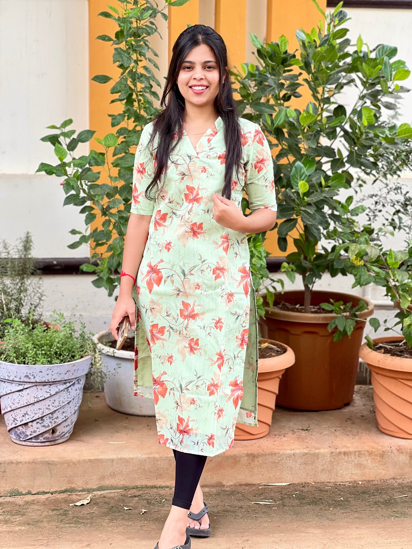 Green Chanderi Silk Kurti