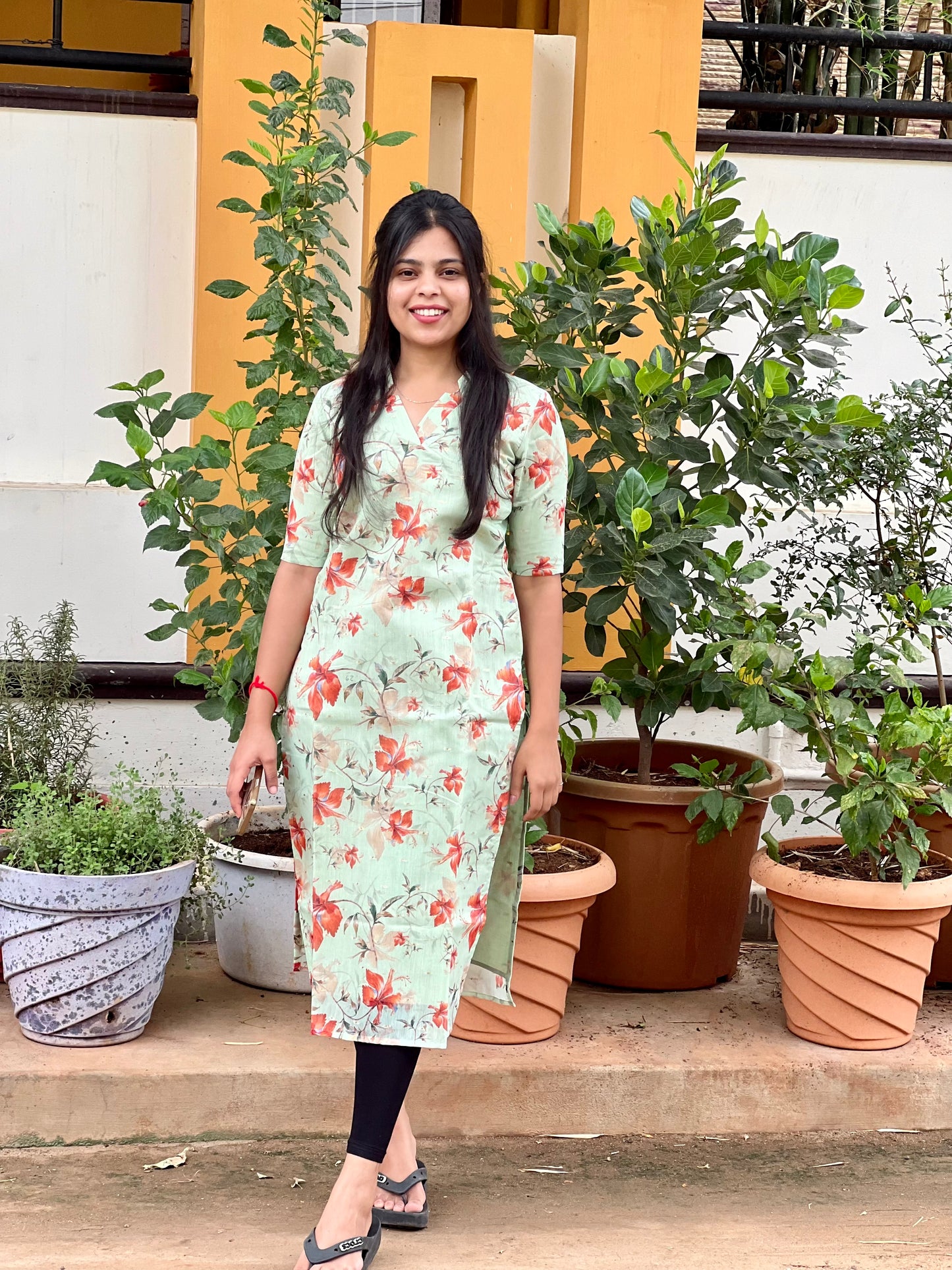 Green Chanderi Silk Kurti