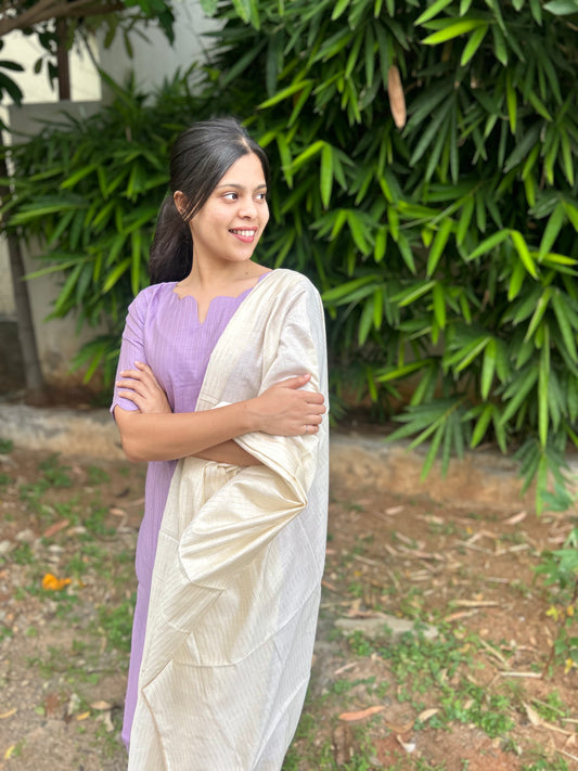 Lilac Kurti with Chanderi Silk Dupatta