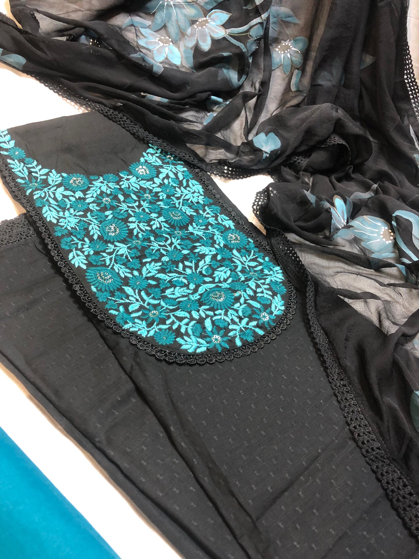 Black Cotton Salwar Material